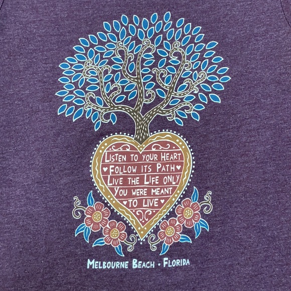Next Level Apparel Heart Graphic Tee 💗 Purple - Picture 7 of 10